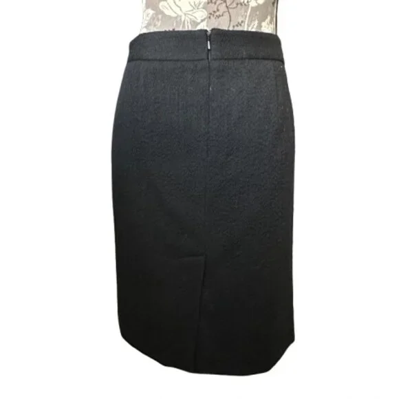 DKNY Women's Small Black Midi Straight/Pencil Wool Blend Fully Lined Skirt - Picture 15 of 16